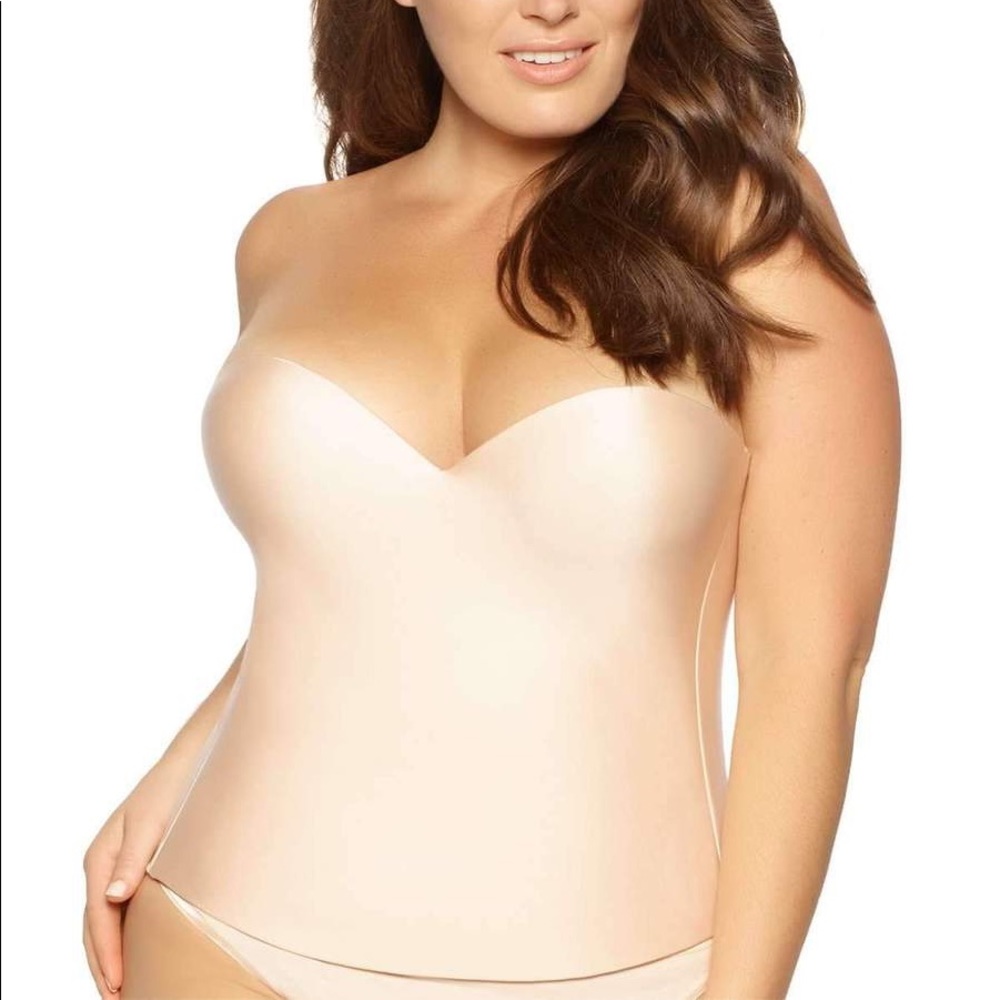 Felina Essentials strapless bustier, 40DD, Bare color